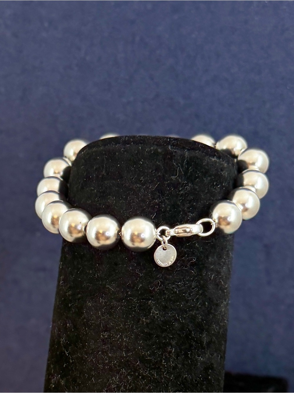 TIFFANY & CO. Sterling Silver 10mm HardWear Ball Beaded Bracelet; 7.25” w/ COA